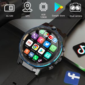 Saatler Xueseven Kom33 Global Sürüm 4G Hücresel Ağ Erkekler İçin Akıllı İzle 6GB 128GB Octacore Android10 Kamera GPS Akıllı Swatch Telefonlar