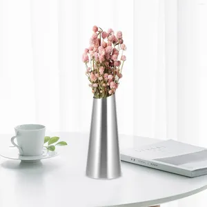 Vasos de aço inoxidável vaso lareira pequena flor de metal titular mini mesa decoração plantador