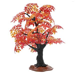 Декоративные цветы, модель кленового дерева, искусственная: настольная осенняя фигурка для сбора урожая, весеннее свадебное украшение, красный цвет