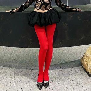 Kvinnors strumpor taruxy tights leggings bodycon sexig röd se genom underkläder femme strumpbyxor sommar smala spetsstrumpor kvinna