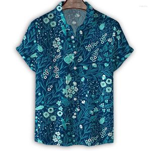 Camicie casual da uomo Frutta Papaya Anguria Stampa 3d Camicia hawaiana Uomo Estate Maniche corte Risvolto Tee Piante di strada Modello Bottone Camicetta