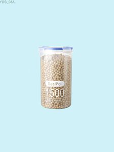Frascos de armazenamento Frascos Recipientes de armazenamento de alimentos de plástico Transparente Dispensador de arroz Balde Caixas de cereais Frascos para organizador de cozinha em massa Acessório 240327