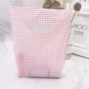 Present Wrap Ink Little Bit Pattern Plastic Shopping Påsar med handtagsmycken gåvor Packaging Pouches 15 20cm 100 st