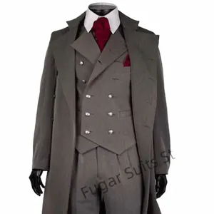 nuovo Lg grigio scuro abiti classici per uomo slim fit doppiopetto smoking dello sposo 3 pezzi set Busin giacca maschile Costume Homme s4JL #