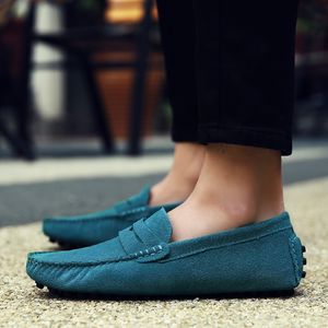 Men Casual Shoes Espadrilles Triple Black White Brown Wine Red Navy Khaki Mens Suede Leather Sneakers Slip On Boat Shoe Outdoor Flat Driving Jogging Walking 38-52 B072