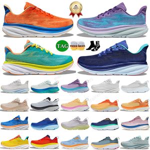 Fashion Bondi 8 Clifton 9 Running Shoes Ultralight Midsole Platform Shoe Accepterad stötdämpning Highway Climbing Men Womens Sneakers Trainers