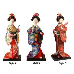 Trädgårdsdekorationer kimono dockor orientalisk docka prydnad etnisk japansk geisha lady statyett för bord sovrum hemmakontor vardagsrum flicka