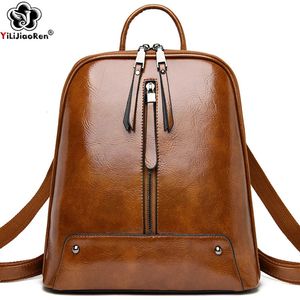 Women Leather Backpack Fashion Purse Female Travel Shoulder Bag Large Capacity School Bags for Teenage Girl Sac a Dos 240323