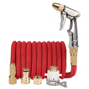 Reels Dropshipping 17FT150FT Garden Hose Telescopic Flexible Magic Hose Plastic Pipe With Car Wash Spray Gun Watering Irrigation Tool