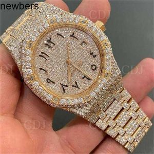 Diamonds AP Watch APF Factory VVS Iced Out Moissanite kan tidigare Test Luxury Diamonds Quartz Movement Iced Out Sapphire Custom Brand Out Certificate Hip Hop Bust D65i7