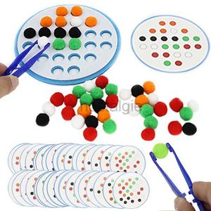 Giocattoli di intelligenza Baby Montessori Materiale Arcobaleno Feltro Giocattoli Palla di pelo Colore Ordinamento Gioco di abbinamento Giocattolo educativo precoce Allenamento motorio fine prescolare 24327