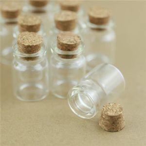 Jars 50pcs/Lot 5ml 22*30mm Tiny Storage Glass Bottles With Cork Stopper Crafts Mini DECORATIVE JARS Glass Bottles Gift Wedding