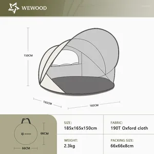 Tendas e abrigos WEWOOD Ultralight 1-2 Pessoa Up Beach Tent Easy Set Outdoor Toy Portátil Automático com revestimento traseiro de prata
