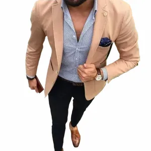 2024 Latest Coat Pant Designs Tan khaki Men Suit Casual Blazer Custom 2 Piece Skinny Tuxedo Jacket Style Suits Terno Masculino c5Yy#