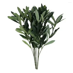 Decorative Flowers Artificial Olive Leaf Faux Branch Decor Leaves Plants Fake Simulated Greenery Decors Plastic False Wedding Adorn