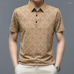 Męskie polo męskie koszulka Polo Business Casual Print krótki rękaw 2024 Summer cienki oddech regularne ubrania