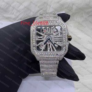 Fabricante personalizado feito à mão de luxo com gelo diamante VVS VVS1 relógio Moissanite