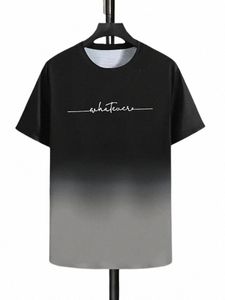 2024夏のメンズラウンドネック勾配Tシャツfi汎用性のあるi57t＃