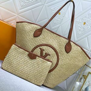 Дизайнерские сумки Тота Сумка Раффиас соломенное пляж плечо Лузис Vouton Большой icare Классические сумки для торговых сумок женские сумочки кросс -отделка для тела кошельки Lafite Bag 40см