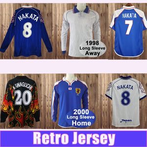 98 06 اليابان Soma Akita Okano Nakata Retro Mens Soccer Jerseys National Fine Kawaguchi Home Aways Aways Long Cleves Kazu Hattori Football Shirts