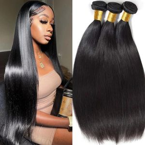 30 -calowa kość prosta ludzkie fryzury łączy 12 Brazylijski naturalny kolor 100% Remy Human Hair Extension 1 3 4 Bundles Weft