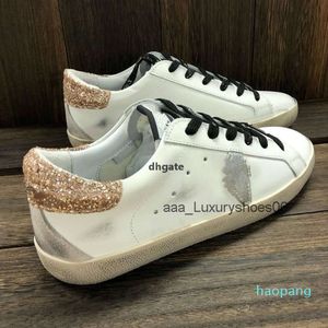 Goldenstar Goldenlies Goose's Spor Sneaker High Top Goode Goose Gosse Kirli Ayakkabı Klasik 2023 S Kadın Moda Sequin İtalya Itys Beyaz Eski Süper Yıldız Tasarım F8SK