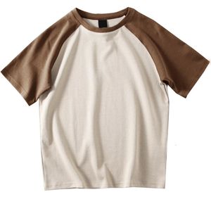 T-shirt in cotone da uomo manica corta tinta unita magliette estate t-shirt raglan di alta qualità uomini semplici tee moda coreana 240313