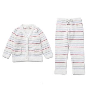 Japonya Pike Yumuşak Kardan Adam Pijama GP Çizgili Bebek Ev Giyim Kızlar ve Erkek Çocuklar Seti 240325