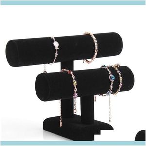 banner stand Jewelry Stand Packaging 2 Layer Veet Bracelet Necklace Display Angle Watch Holder T-Bar Multi-Style Optional Wfxxf Dr295Z