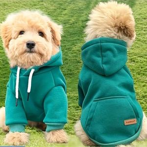 1pc Cozy Pet Hoodie with Back Pocket for Small Dogs - Keep Your Furry Friend Warm and Stylish