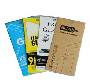 Tomt detaljhandelspaket Box Pack PAG Tempererat Glass 9h Screen Protector för iPhone 12 11 Pro XR XS Max Samsung S20 S21 Note20 Huawei2774743