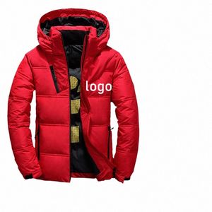 custom Your Logo Brand New Down Jacket Men's Winter Straight Hooded Casual Coat Women Thick Warm Short Clothing Zipper 337B#