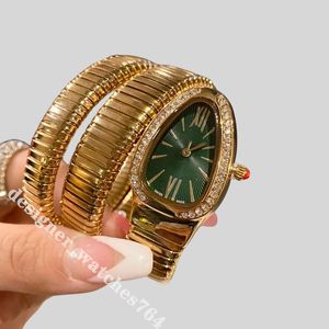 Womenwatch Montre luksusowy węża zegarek Diamond zegarek marka zegarek na rękę kształt stalowy metalowy zespół kwarcowy zegar złota Diamante zegarki projektantki damskie walentynki matki