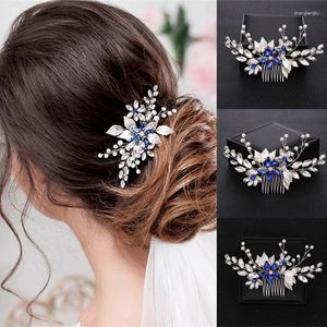 Hair Clips Pearl Crystal Flower Leaves Combs Vines Band For Women Bride Wedding Accessories Jewelry Rhinestone Hairbands