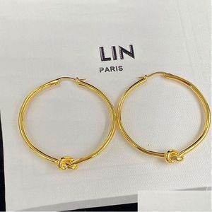 Hoop Huggie 2023 Designer Knot Hoops Earrings Women Gold Jewelry Luxury Hie Earring Classic Circle Jewlery Charm Earings Stud Earing D Otzxl