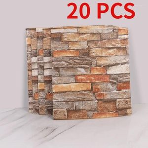 Wallpapers 20pcs 3D Wallpaper Brick Pattern Wall Stickers For Living Room Bedroom TV Decor Self Adhesive Papel Pintado De Pared