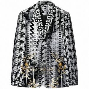fi Design Men Plaid Slim Fit Blazer Sets Wedding Banquet Prom Tuxedo Classic British Style Mens Busin Suit Jacket j6ZK#