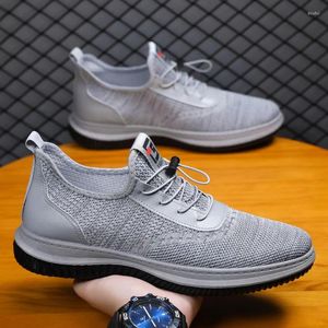 Sapatos casuais 2024 primavera verão malha esportes moda respirável correndo leve vulcanizado chaussure homme