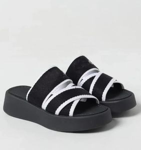 여름 우아한 착용하기 쉬운 여성 Mila Sandals 신발 신발 직물 Criss-Crossing Straps 해변 미끄럼 슬라이드 평평한 편안한 슬리퍼 매일 신발 EU35-42