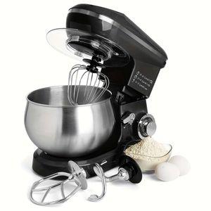 6.5 Qt 1300W 6 -växlad elektrisk stativblandare med fästen Metal Beater, Dough Hook, Wire Egg Whisk, Splash Guard - US Plug