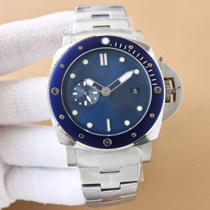 최고 남성 시계 고급 자동 기계식 이동 시계 47mm 슈퍼 빛나는 캘린더 시계 사파이어 유리 미세한 스테인리스 스틸 스트립 Montre De Luxe Casual Watch
