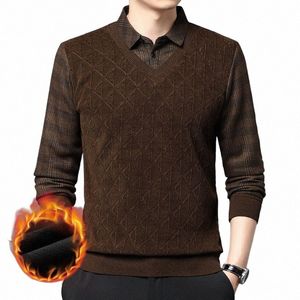 Fi marca masculina inverno quente polo camisa lg manga casual outono sólido xadrez coreano polo shrit para roupas masculinas de alta qualidade z0mL #