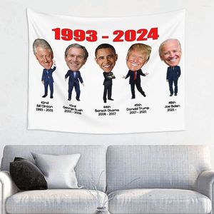 Tapestries Presidents 1993-2024 Tapestry Home Decor Custom Hippie Wall Hangemeric