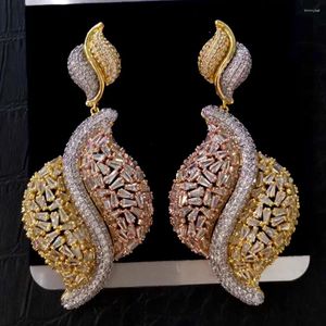 Dangle Earrings GODKI Fashion African Big Bold Fireworks Drop For Women Trendy Elegant Created Simulated Pear Wholesale