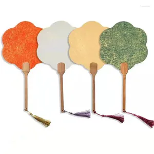Decorative Figurines DIY Batik Gilding Chinese Xuan Paper Hand Fans Thicken Personalized Blank Bamboo Handle Fan Beginners Student Children