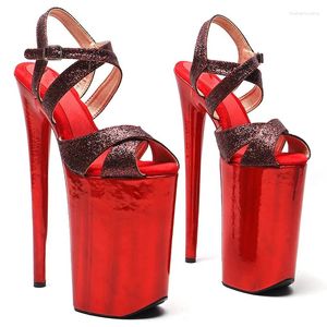 Dance Shoes Lady 26CM / 10inches Patent PU Fashion Platform High Heels Sandals Women's Pole 020