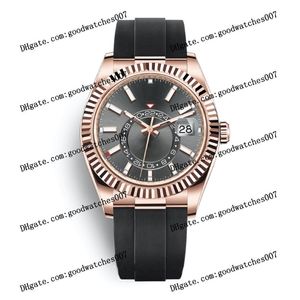 Highquality watch 2813 sports automatic machine 326235 watchs 42mm dark gray dial 316L stainless steel 18k rose gold black rubber 2939