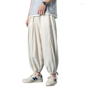 Men's Pants Men Jogger Wide Leg Teens Cotton Linen Loose Long Plus Size Casual Fashion TrendTrousers M-7XL 8XL Black Gray White