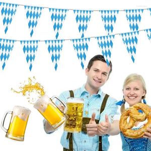 Party Decoration Oktoberfest Banner Blue White Banners 32.8 Feet Cutlery Paper Cup Plates Napkins Tablecloth Birthday Decors