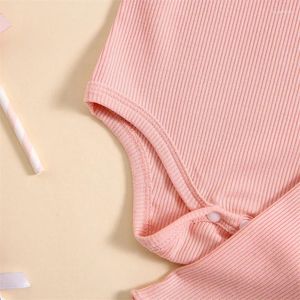 Clothing Sets Mandizy Born Baby Girl Summer Clothes Solid Color Knitted Ribbed Romper Tops And Shorts Set 2Pcs Outfit